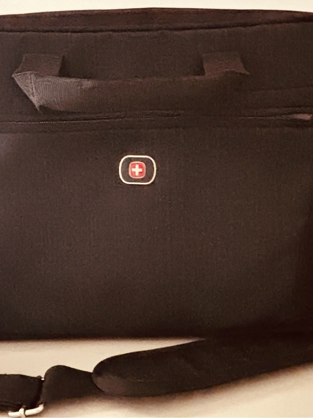 SwissGear Black and Red Laptop Briefcase with Shoulder Strap